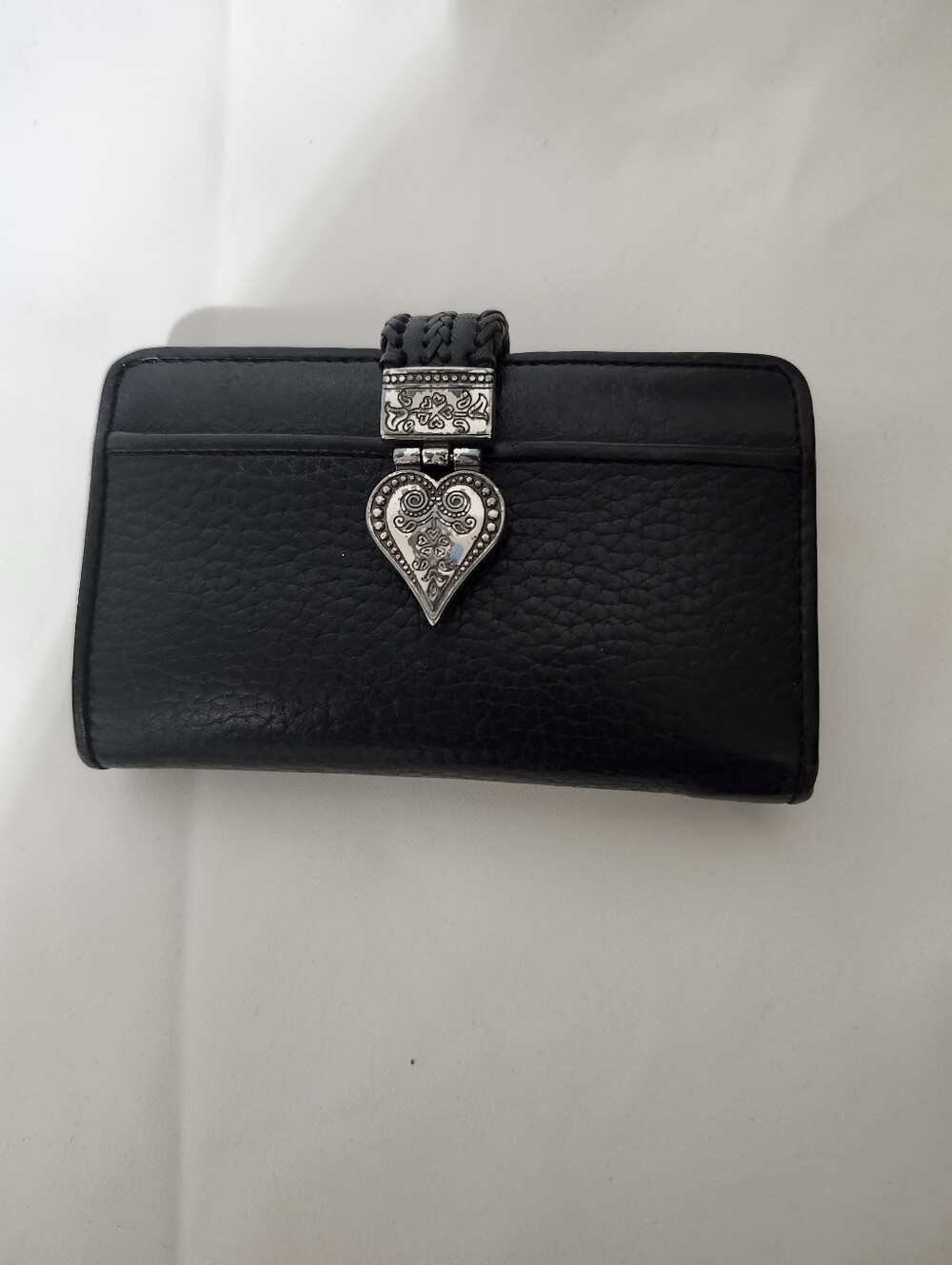 Brighton Black Leather Women's Wallet with Decorative Heart Accent - Picture 2 of 5